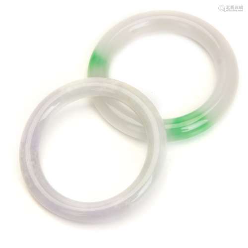 TWO AIGL CERTIFIED JADE BANGLE