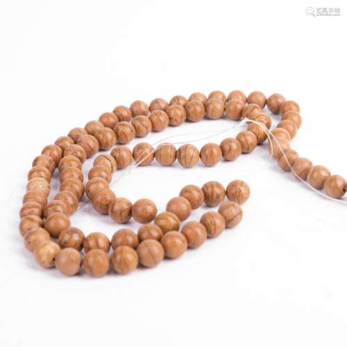 TWO STRANDS OF PICTURE JASPER 10mm BEADS