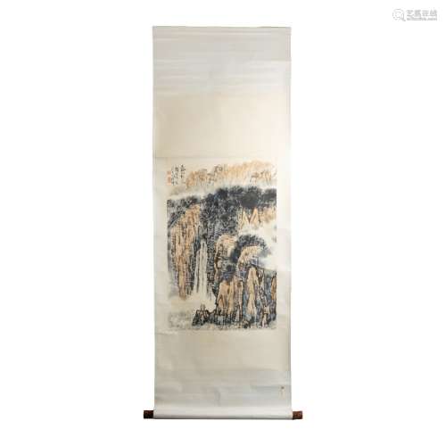 CHINESE PAINT ON PAPER SCROLL