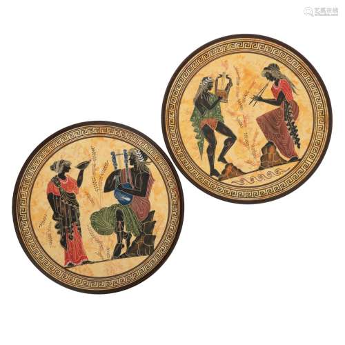 PAIR OF GREECE STYLE PLATES