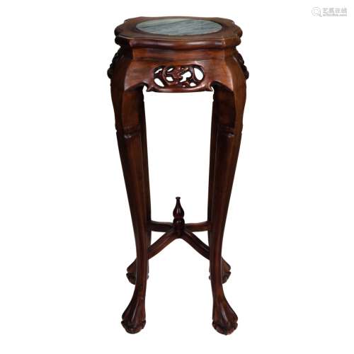 CHINESE ROSEWOOD MARBLE TOP TABLE