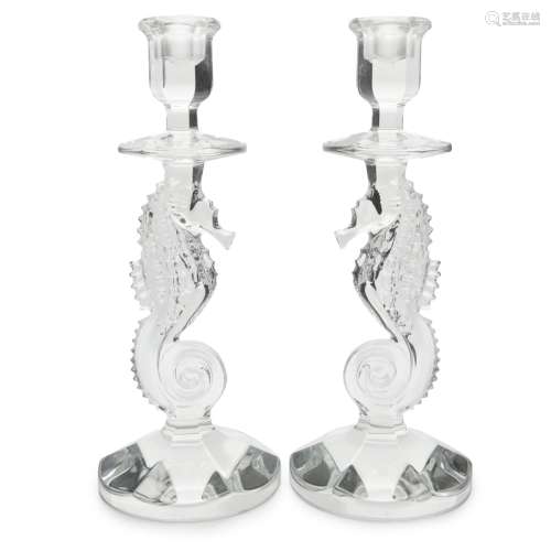 WATERFORD CRYSTAL SEAHORSE CANDLE STICKS