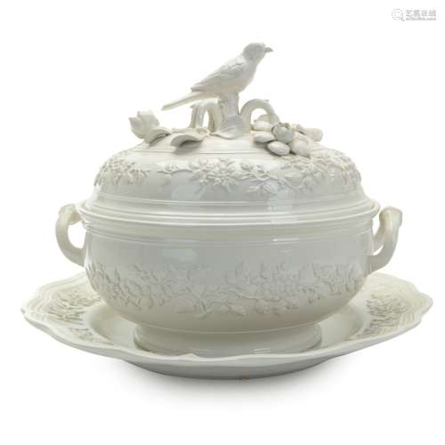 mottahedeh creamware tureen and underplate