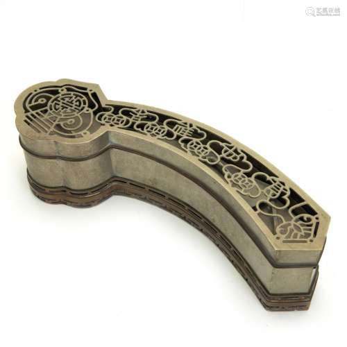 CHINESE METAL RUYI SHAPED INCENSE