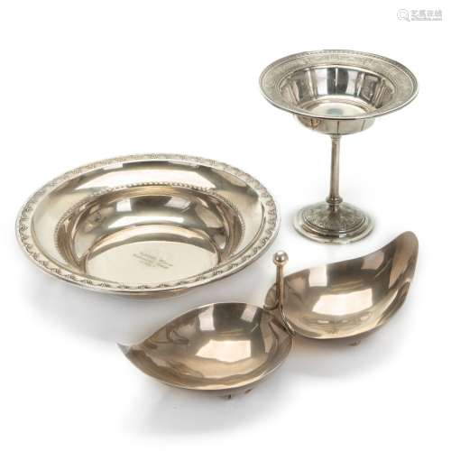 THREE SILVER CANDY DISHES