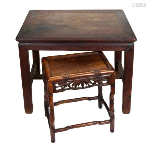 TWO CHINESE ROSEWOOD TABLES