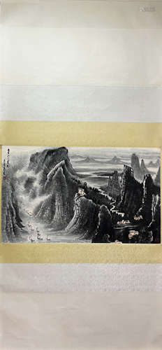 LI KERAN, Chinese Landscape Painting Paper Hand Scroll