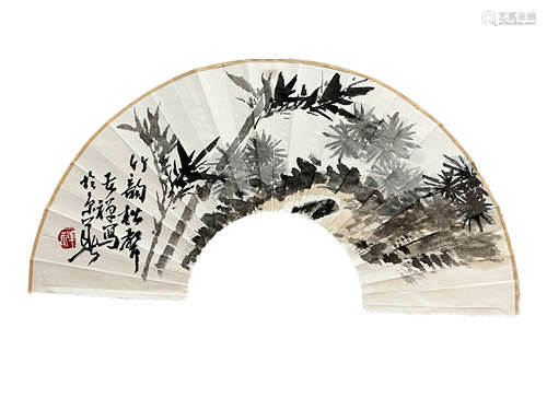 LI KUCHAN, Chinese Flower and Bird Painting on Fan