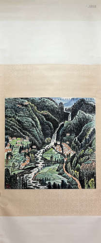 LI XINGJIAN, Chinese Landscape Painting Paper Hanging Scroll