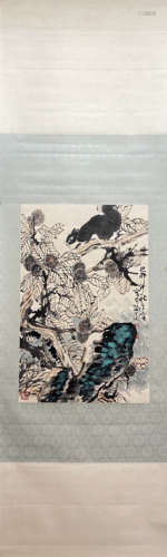 SUN QIFENG, Chinese Flower and Bird Painting Paper Hanging S...