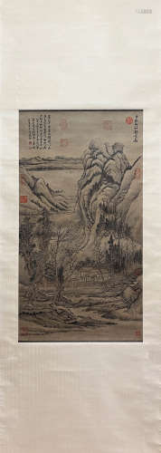 WANG HUI, Chinese Landscape Painting Paper Hanging Scroll