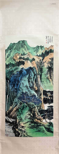 XIE ZHILIU, Chinese Landscape Painting Paper Hanging Scroll