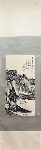 PAN SU, Chinese Landscape Painting Paper Hanging Scroll