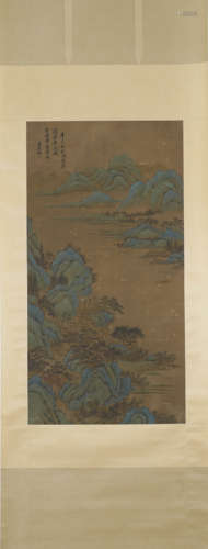 WANG YUANQI, Chinese Landscape Painting Hanging Scroll