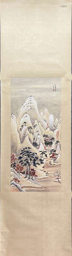 PAN SU, Chinese Landscape Painting Paper Hanging Scroll