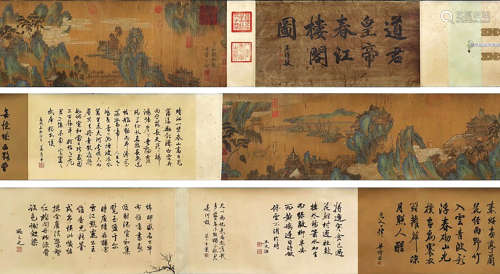SONG HUIZONG, Chinese Landscape Painting Silk Hand Scroll
