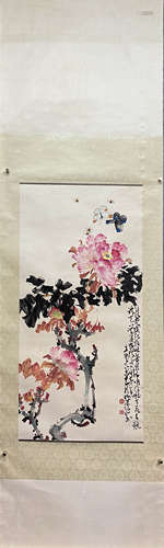 ZHAO SHAOANG, Chinese Flower and Bird Painting Paper Hanging...