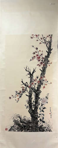HE XIANGNING, Chinese Flower and Bird Painting Paper Hanging...