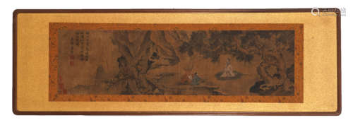 TANG YIN, Chinese Figure Story Painting on PaperFramed