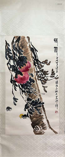 QI LIANGCHI, Chinese Flower and Bird Painting Paper Hanging ...