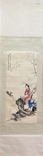 WU GUANGYU, Chinese Figure Painting Paper Hanging Scroll