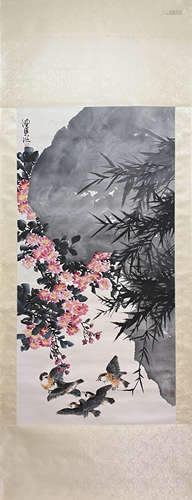 CHEN PEIQIU, Chinese Flower and Bird Painting Paper Hanging ...