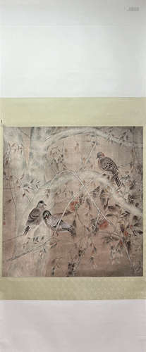 JIANG HONGWEI, Chinese Flower and Bird Painting Paper Hangin...