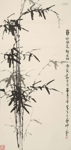 董寿平(1904-1997)  1987年作 劲节高升 水墨纸本 立轴