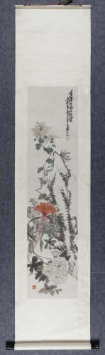 姚燮(1805-1864)  争奇斗艳  设色纸本 立轴