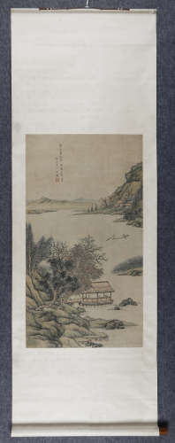倪璨(1764-1841)  1820年作 仿赵大年山水  设色纸本 立轴