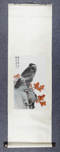 胡爽盦(1916-1988) 鹰石图 水墨纸本 立轴