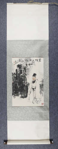卢沉(1935-2004) 1987年作 东坡醉归 水墨纸本 立轴
