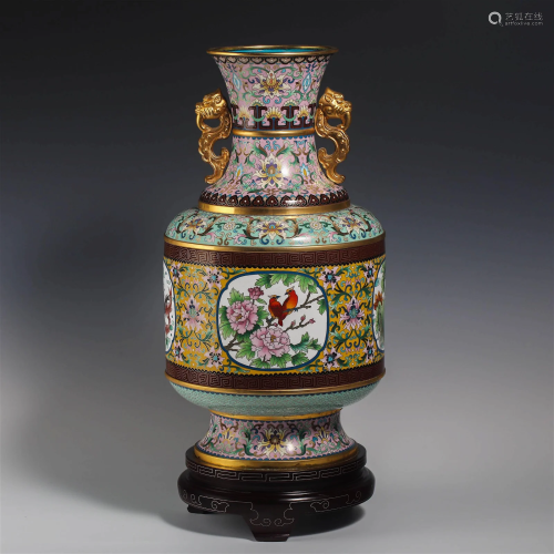 China Qing Dynasty Cloisonne Ornamental Bottle