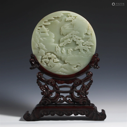 China Qing Dynasty white jade ornament