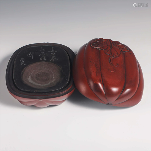 Qing Dynasty Lacquer box inkstone