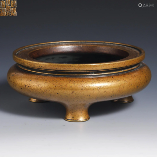 China Qing Dynasty copper incense burner