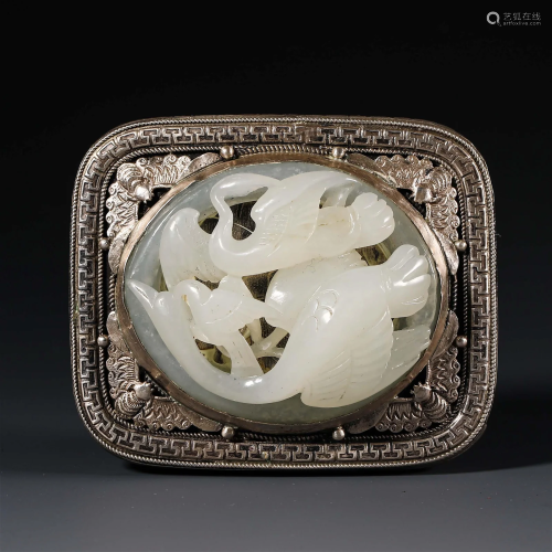 China Ming Dynasty Inlaid jade buckle