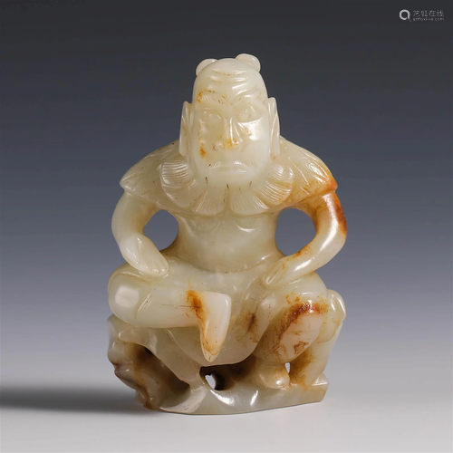 China Tang Dynasty Jade Hu Man Statue