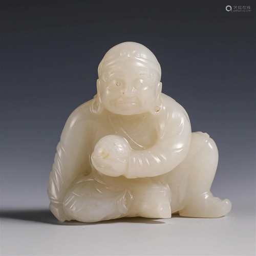 China Tang Dynasty Jade Hu people Statue