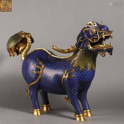 China Qing Dynasty Cloisonne unicorn