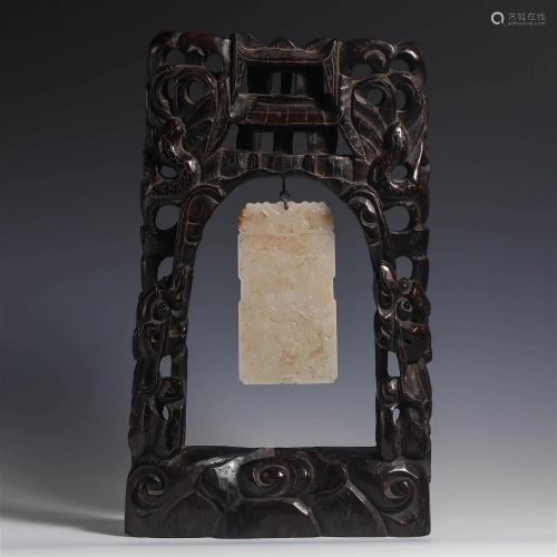 China Qing Dynasty Hetian jade card