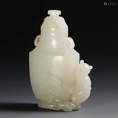 Qing Dynasty Hetian jade bottle