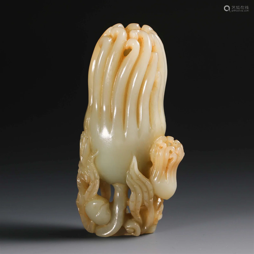 China Qing Dynasty jade buddha hand ornament