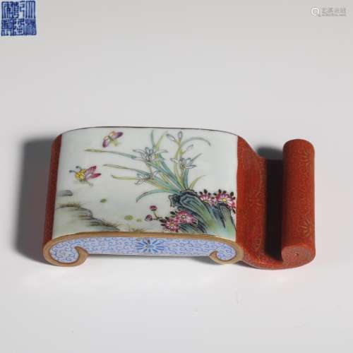 China Qing Dynasty pastel pen holder