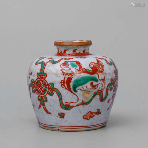 Green And Red Painted Jar