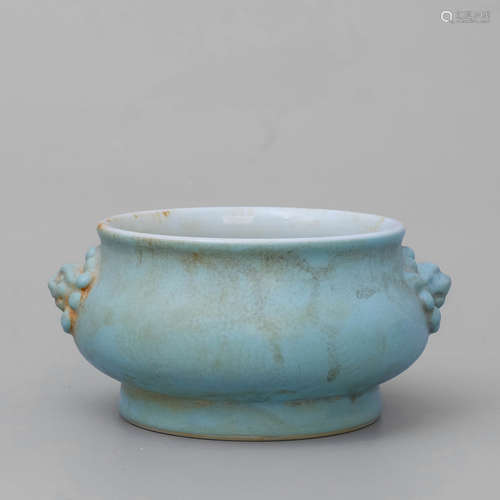 Blue Glaze Mythical Beast Eared Censer