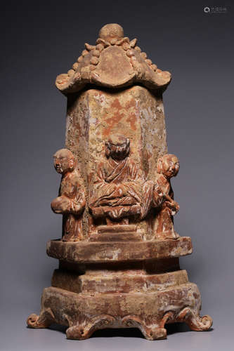 Carved Pottery Stupa