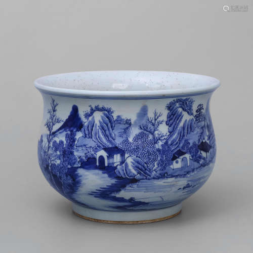 Blue And White Landscape Cup