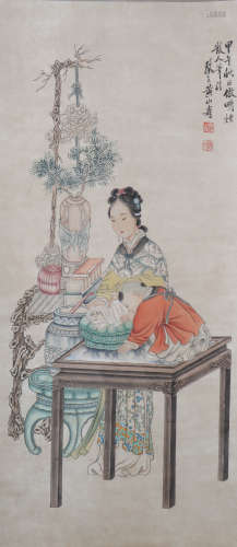 Chinese Figure Painting, Hanging Scroll, Huang Shanshou Mark