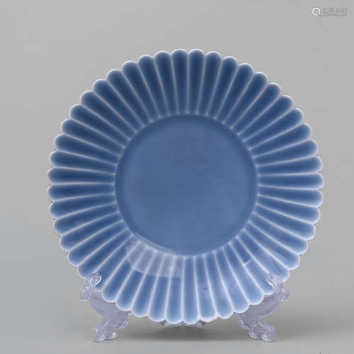 Blue Glaze Lobed Plate